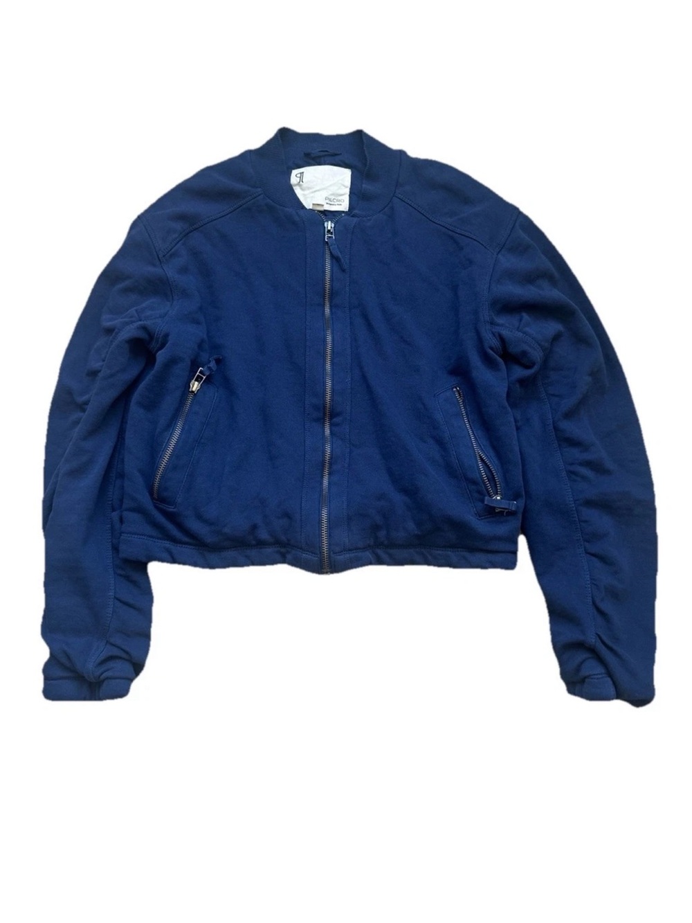 Anthropologie Pilcro Knit Bomber Jacket Women’s Size XS Navy Zip Front Casual - Picture 14 of 14